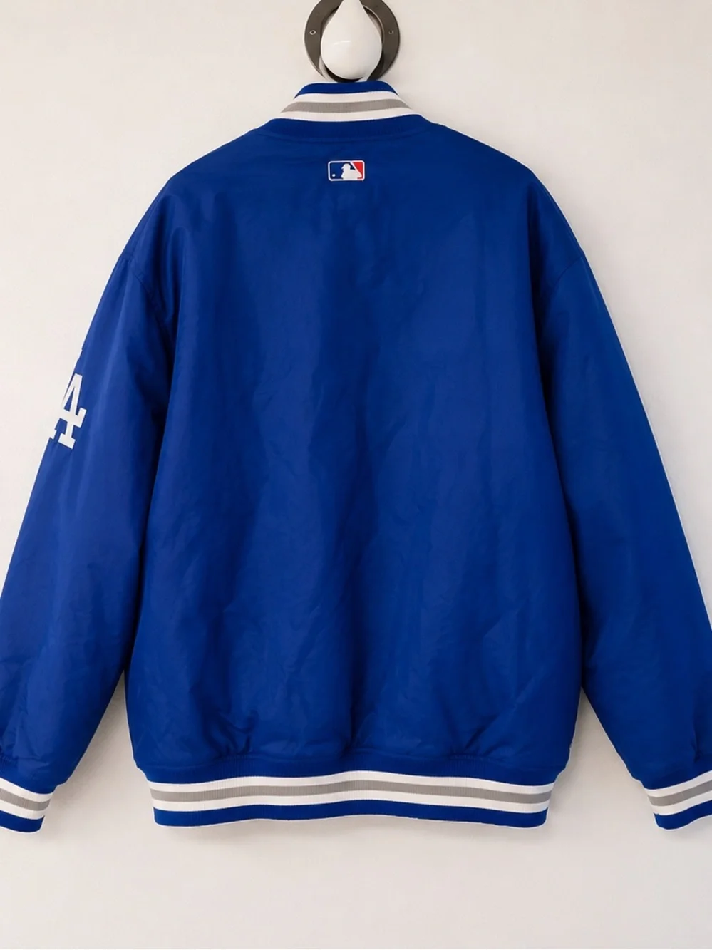 Majestic Royal Blue Dodgers Script Bomber Jacket